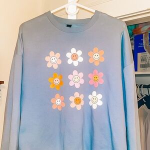 Blue Flower Sweatshirt